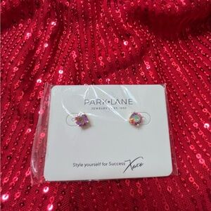 Park Lane Iridescent Coral Impression Stud Earrings
